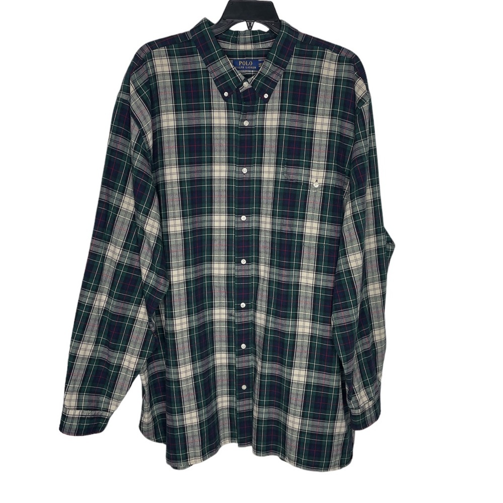 Polo Ralph Lauren Classic Plaid Print Long Sleeve Shirt NWT